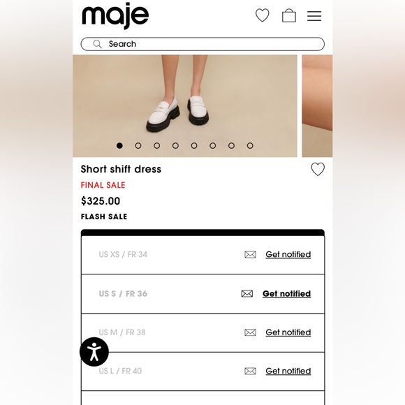 Maje Backless Short Shift Dress Yellow Size 38 - Picture 4 of 4